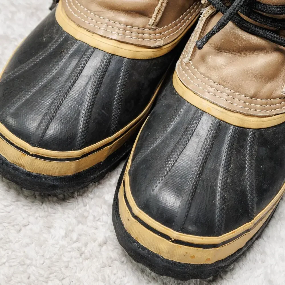 Sorel Vintage Kaufman Caribou Waterproof Winter Rubber Sherpa Boots Womens 7